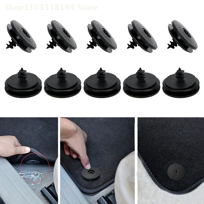 Carpet Retention Clips, 10Pcs Universal Fastener Buckles, Grippers for Car Mats, Secure Hold