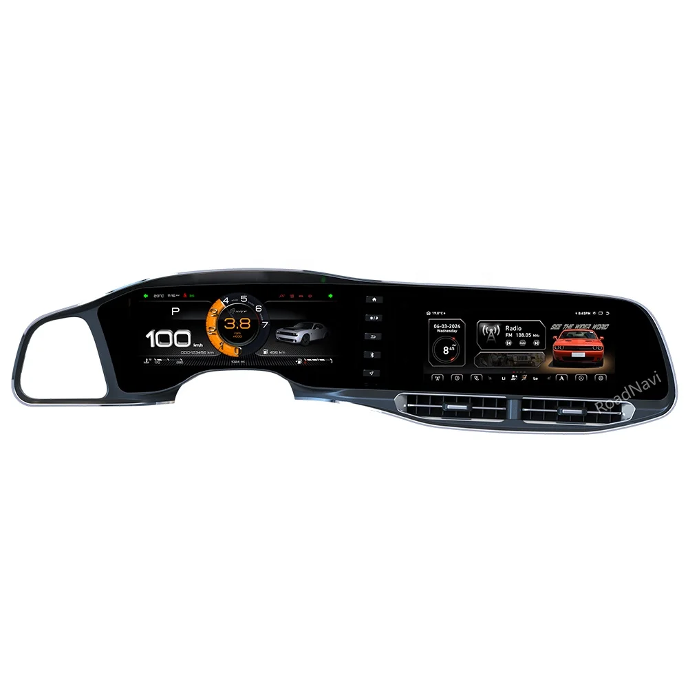 RoadNavi Auto Digital Speedometer for Dodge Challenger SRT Hellcat 2010-2023 Android Car Dvd GPS Radio Player Carplay