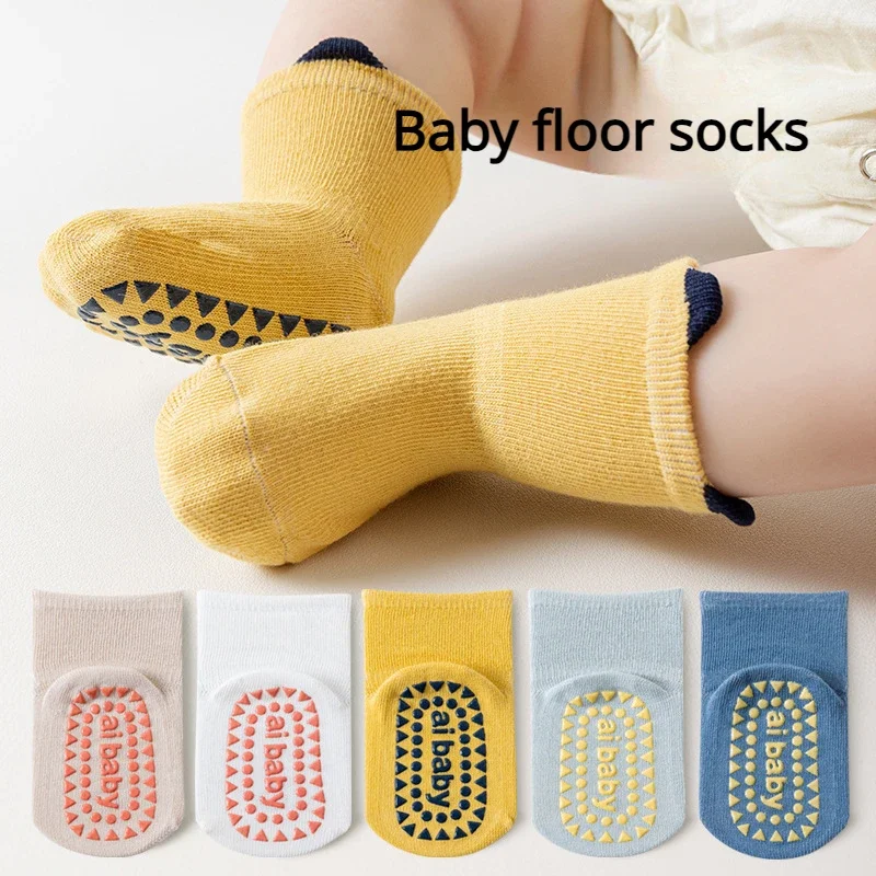 Baby Breathable Trampoline Socks Children Girls Boys Non-slip Rubber Grips Boat Sock Infant Floor Socks