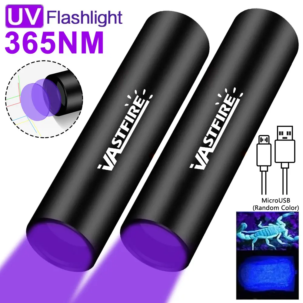

2 шт. 365 нм УФ-фонарик Blacklight 3 Вт перезаряжаемый отверждаемый маркер для пятен кошек и собак руда деньги скорпион флуоресцентная контрольная лампа