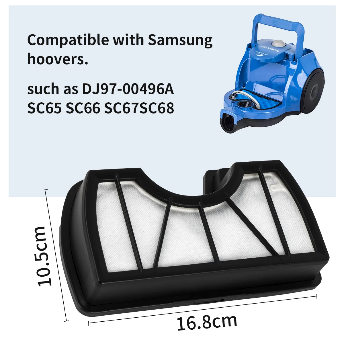 Schuimfilter en filterbehuizing voor Samsung DJ97-01770A VC05M3110VB VC07M2110S2 VC18M3110VB Stofzuiger vervangende onderdelen