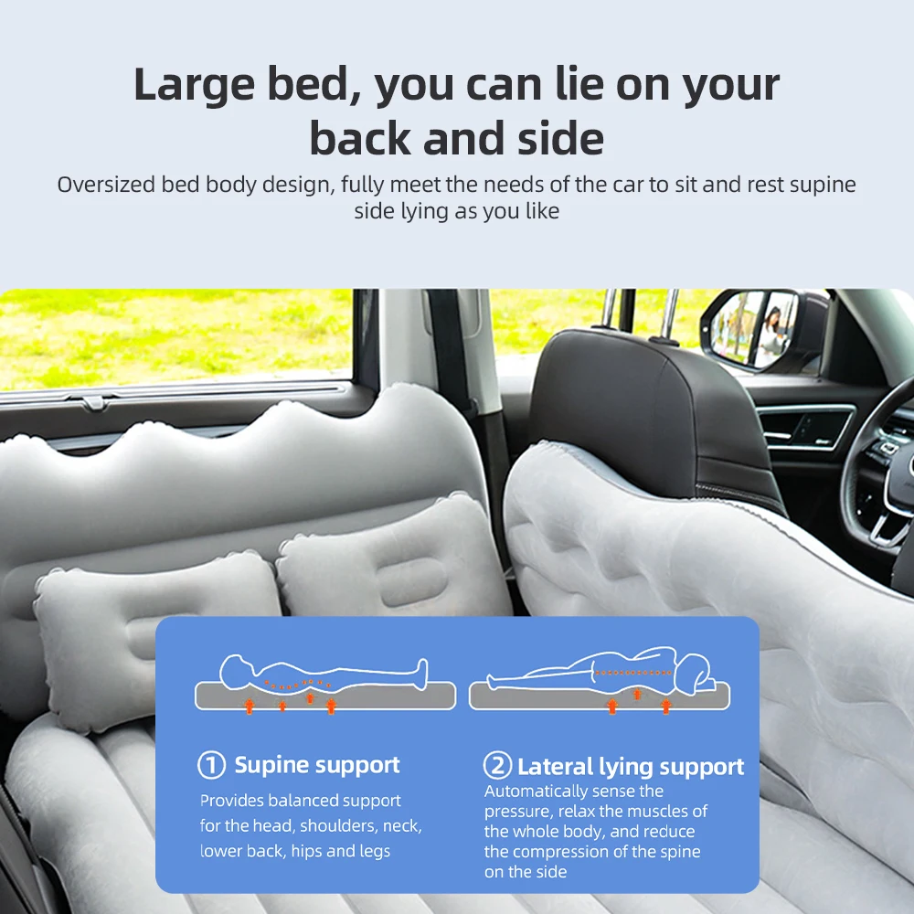 Mattress Car Inflatable Travel Bed Home Outdoor Camping Mat Rear Flocking Plus Air Mattress for SUV Outdoor Camping Equipment