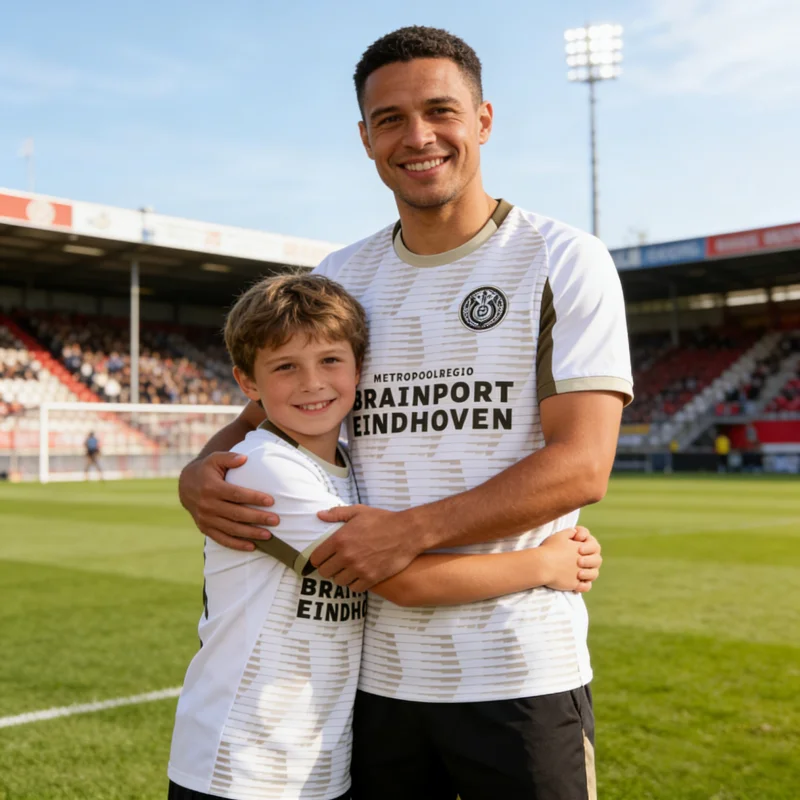 2026 Seizoen Eindhoven Voetbal Unisex Zomer Korte mouwen Fitnesstraining Sneldrogend Ademend Sportkleding Familie Kinder-T-shirts - afbeelding 2