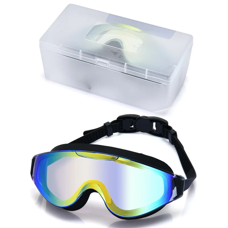 

Adult Men's Women's HD Waterproof Anti-Fog Swimming Glasses Multicolor Silicone Anti-UV Large Frame Professional Swimming Goggle