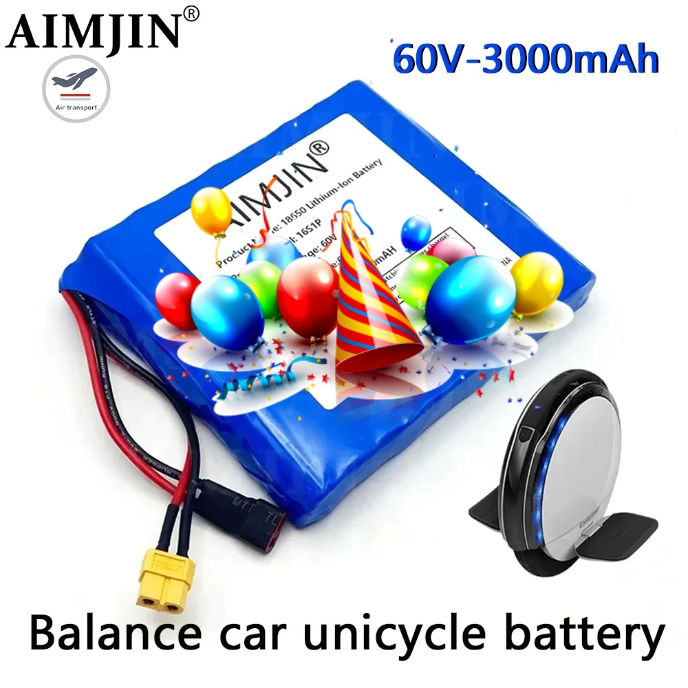 

60V Balance car unicycle battery 60V 3000mAh lithium battery pack 16s1p built-in BMS