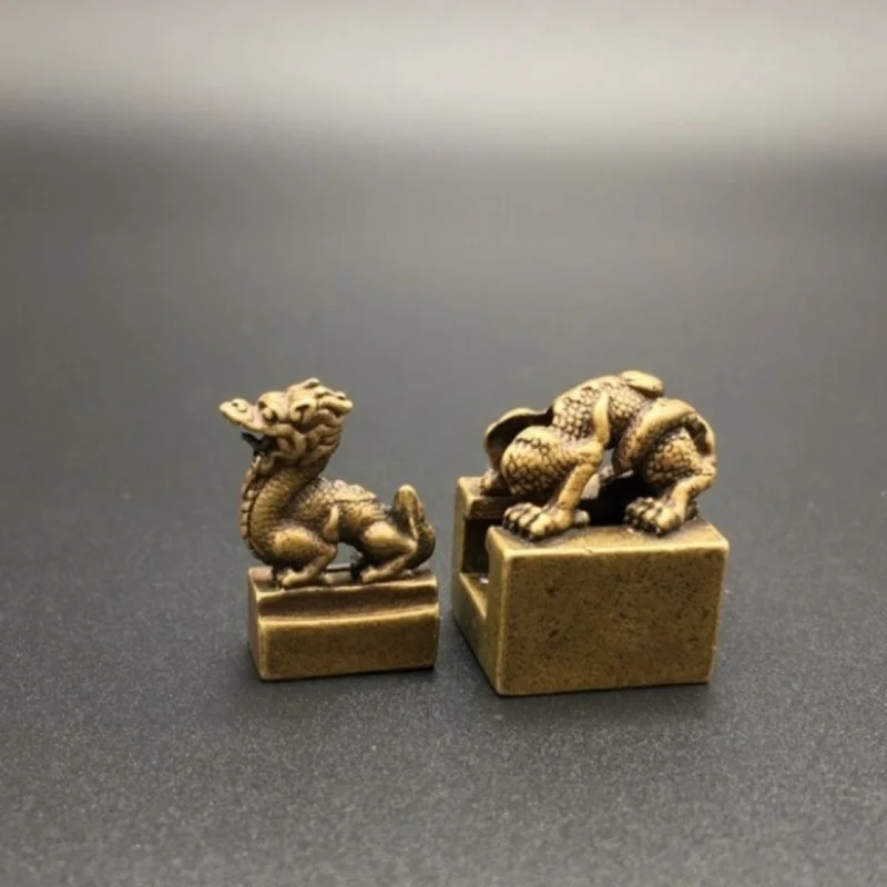 Brass Seals Featuring Four Mythical Beasts: The Green Dragon, White Tiger, Red Bird, Black Tortoise.Mother-And-Child Co