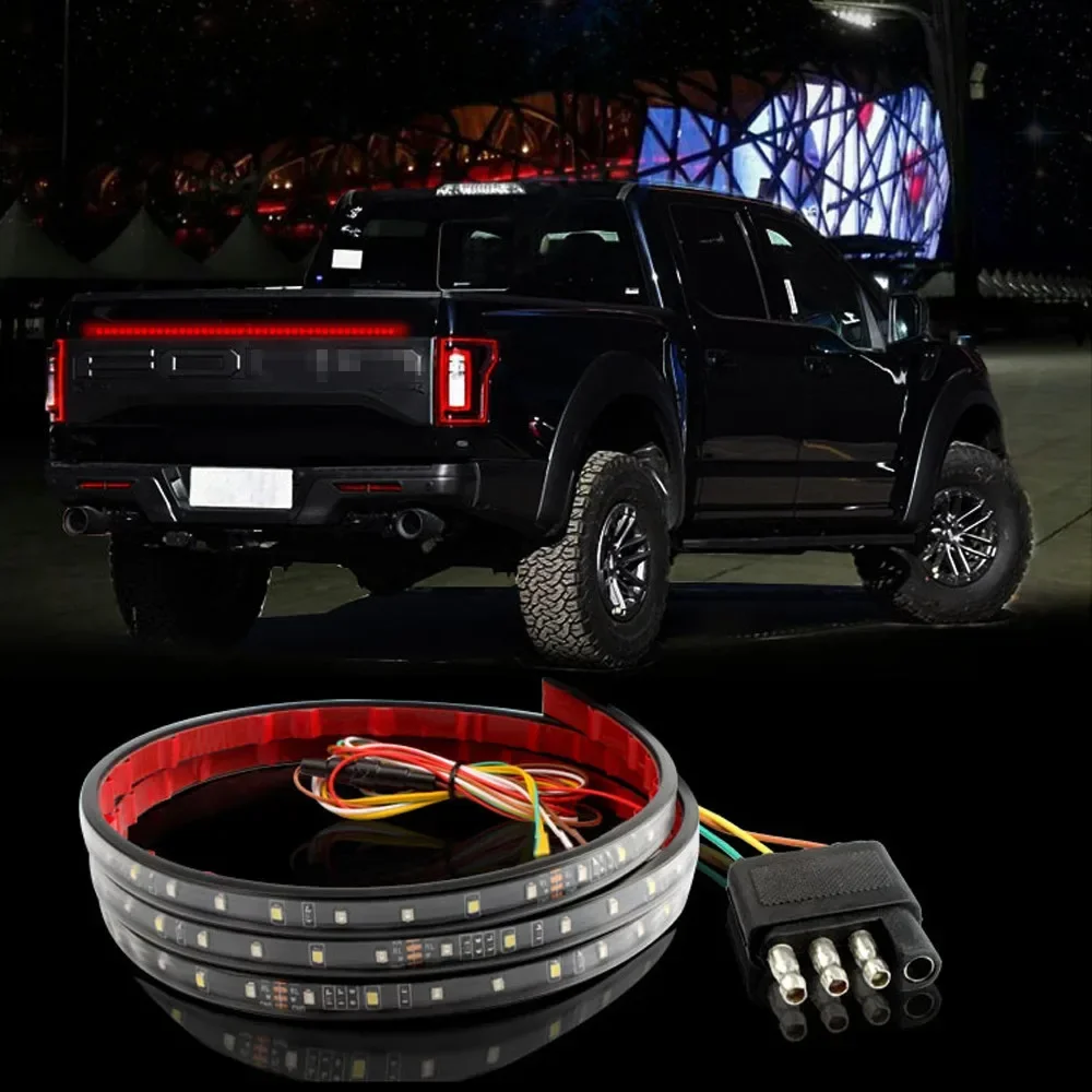 1.2m Unverisal Car Auto Flexible LED Light Strip 12V Signal Lamp Red White Highlight Brake Running Light Waterproof Stop Lamp