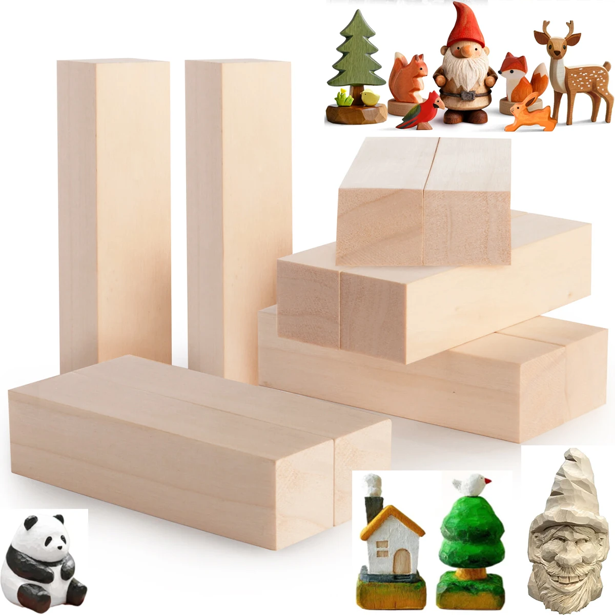 Bloques de tallado de tilo, bloques de tallado de madera, Kit de tallado de tilo, bloques de madera, suministros de arte para tallar