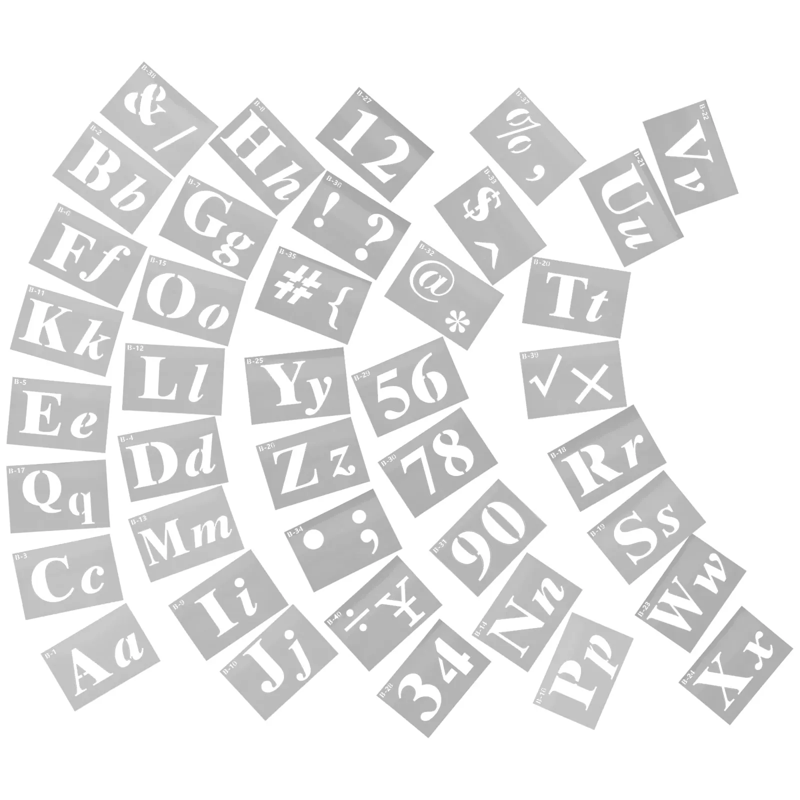 Modelli di lettere in PET Stencil riutilizzabili lavabili per pittura murale artigianale fai-da-te Spruzzo di decalcomanie per auto domestiche sicure