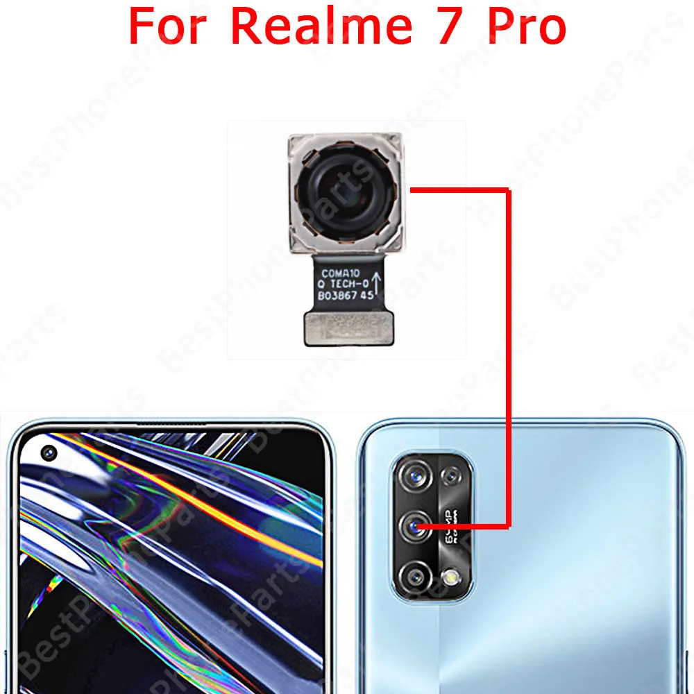 Selfie Back View Front Camera Module For Realme 7 Pro 7i Asia 7Pro 5G Global Rear Camera Repair Spare Parts Flex Cable