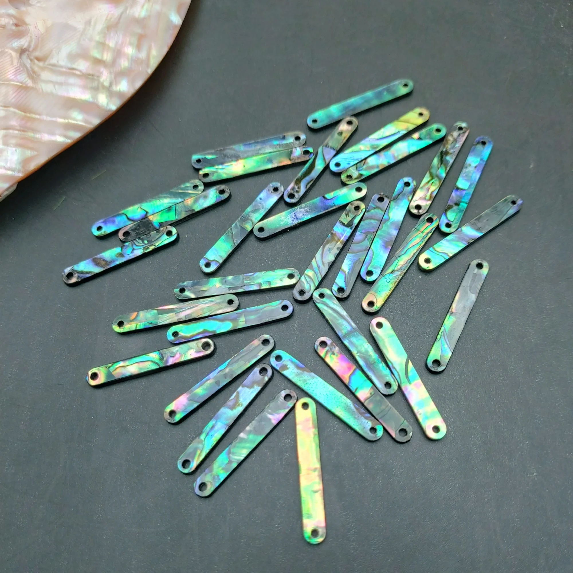 10pcs Single Side Hawaiian Design Abalone Veneer Turtle Charms for Jewelry DIY Making
