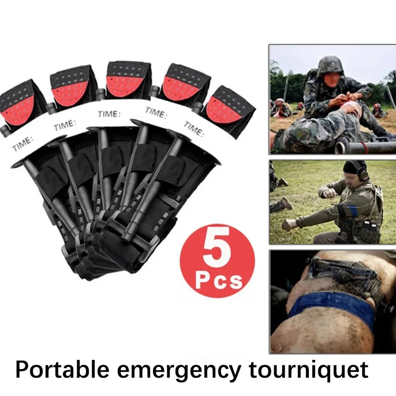 1/2/5Pcs Portable First Aid Bleed Quick Stop Blood Control Stanch Tourniquet for Medic Rescue Emergency Release