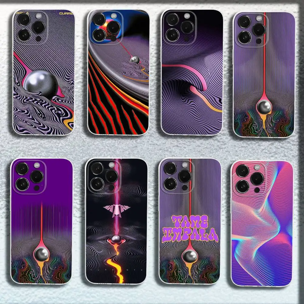 

Tame Impala Psychedelic Art Phone Case For iPhone 17,16,15,14,13,12,11,Pro,Max,Plus,E,SE4,Air,Mini Transparent Cover