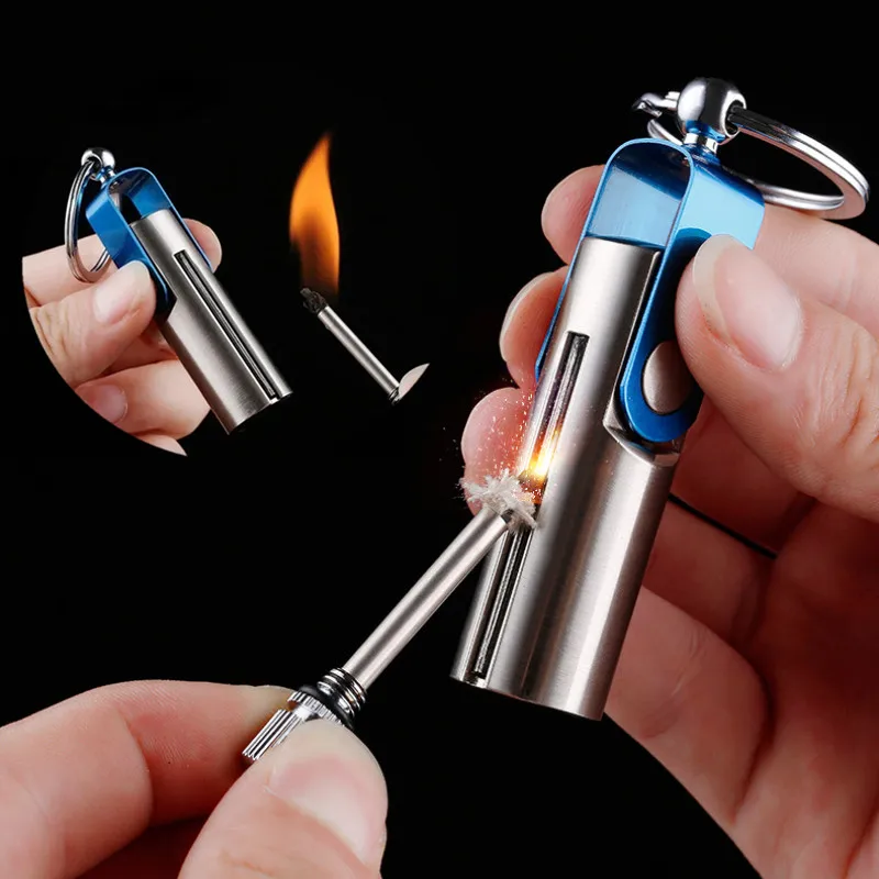 10000 Ignitions Keychain Lighter - Portable Outdoor Torch, Cigarette Accessory & Cool Gift for Men’s Daily Use & Camping Trips