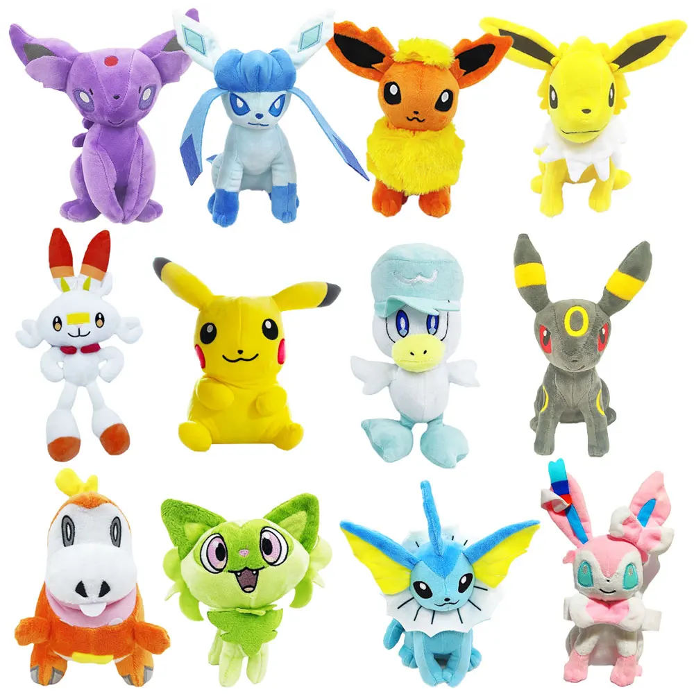 

Anime Pokemon 13 Styles Stuffed Plush Toys Eeveelutions Pikachu Espeon Soft Toy 16-38cm Kawaii Plushie Dolls for Children's Gift