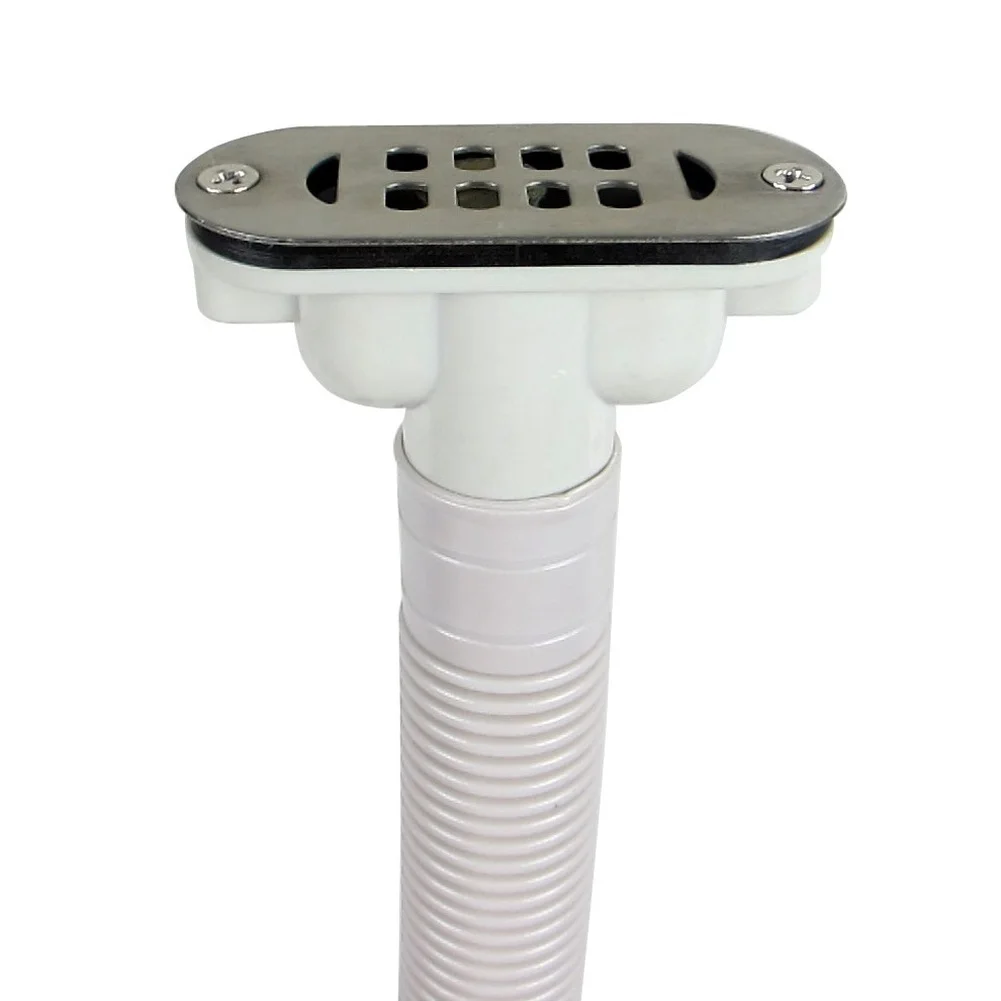 Overflow Device Kitchen Sink Oval Overflow Strainer With Steel Grid And 460mm Drain Pipe Prevent Leaks Home Tool Parts