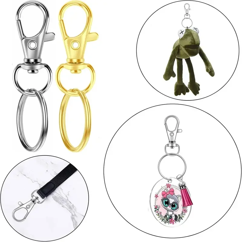 60PCS Keychain Making Kit with Clips and Rings