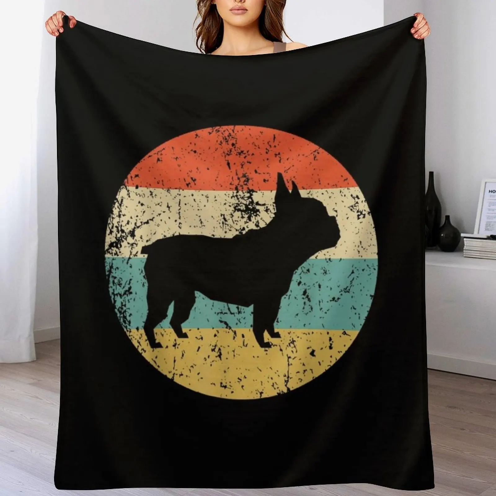 

Retro French Bulldog Throw Blanket Versatile Cozy Throw Blanket for All Occasions
