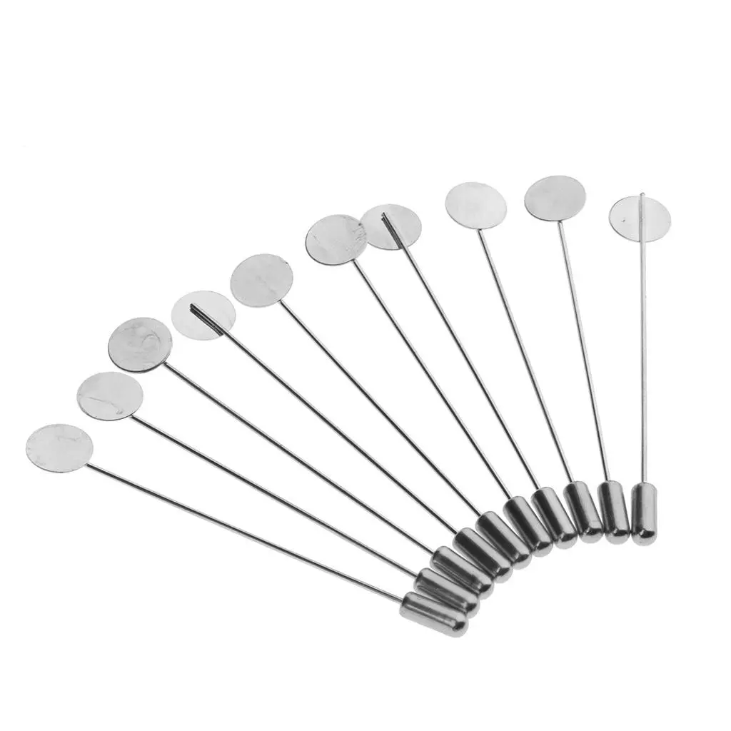 10Pcs Handmade DIY Lapel Pin Base Flower Boutonniere Stick Pin Mens Suit Making