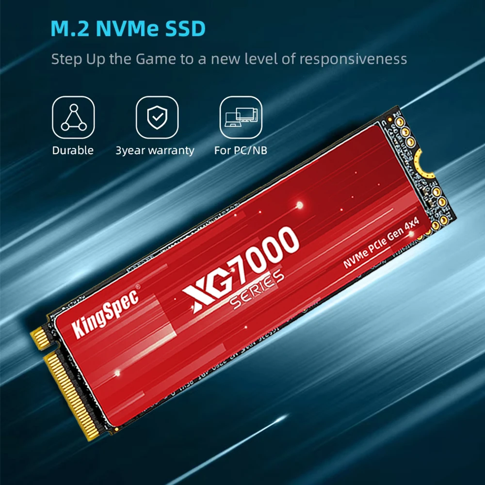 KingSpec SSD M2 Gen4 NVMe 1TB 2TB 4TB Drive M.2 2280 PCIe 4.0 HDD Nmve Unidades de disco rígido Unidade de estado sólido interna para PS5