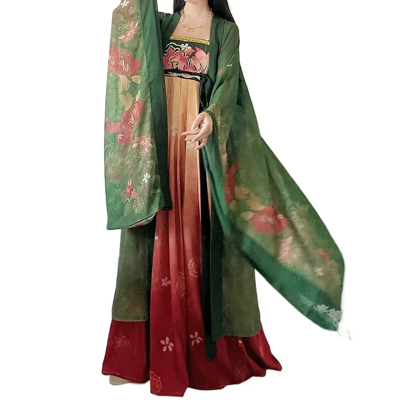 

Женская одежда, новая цельная вышитая юбка длиной до груди с подголом, рубашка с длинными рукавами в стиле Тан, весенне-осенний комплект