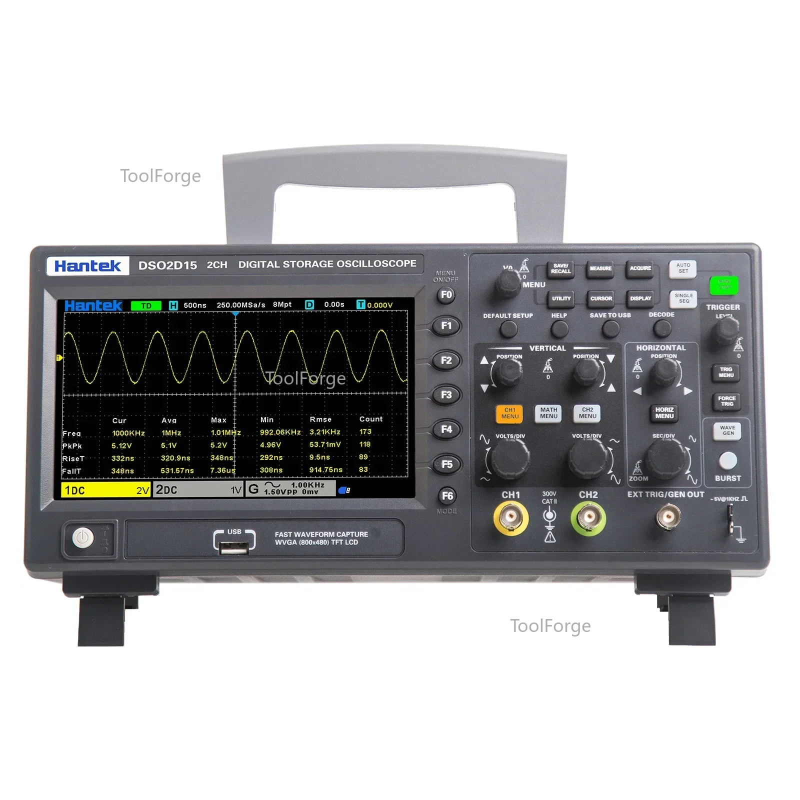 Hantek Signal Generation Oscilloscope DSO2C10 2C15 2D10 2D15 Dual-Channel Digital Storage Oscilloscope 100M 150M 1GS/s