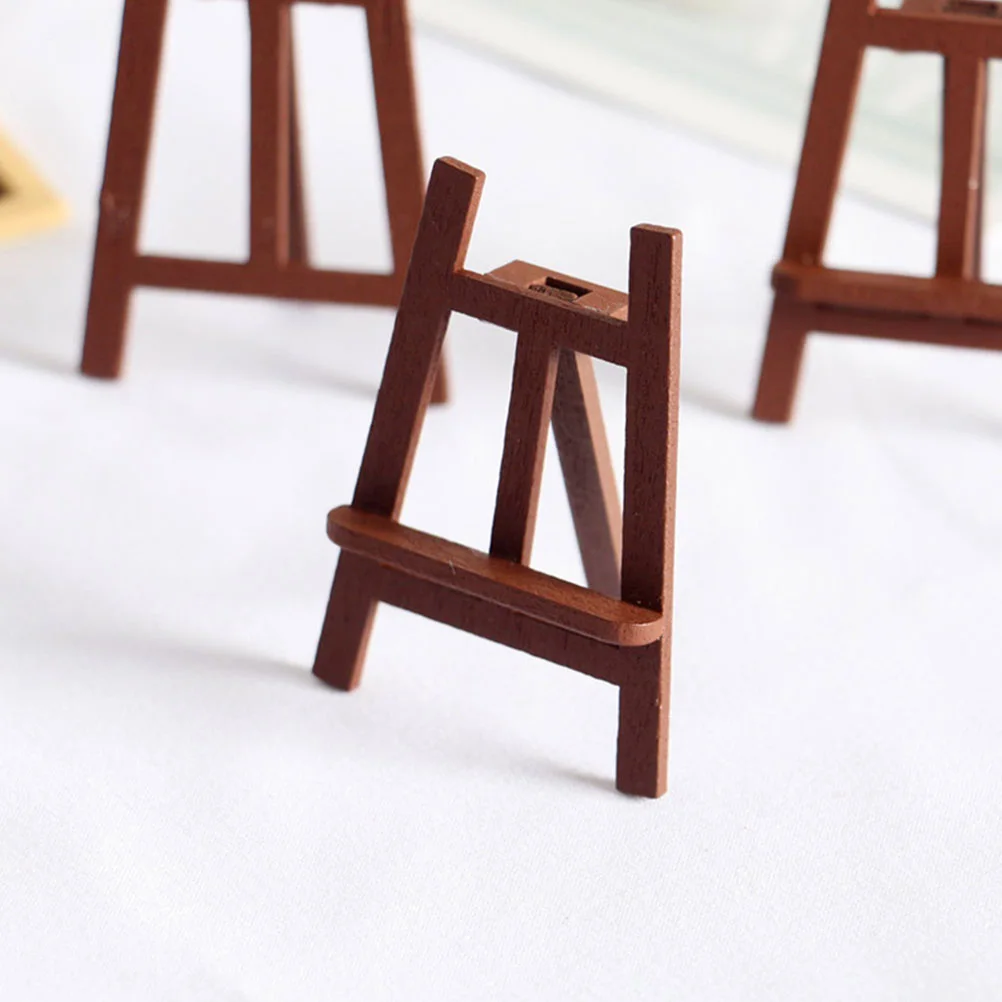 

1 set Miniature Wooden Easel Model Craftsmanship Decorative Accessory Lifelike House Landscape Micro Mini Ornaments for Kids DIY