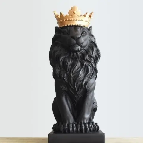 High-End Lion Sculpture Home Protection Modern Minimalist Nordic Abstract European Style Lucky Wealth Living Room Art Decor