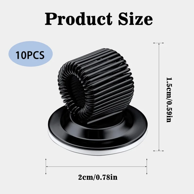 10 Pcs Metal Pen Holder with Adjustable Spring Loop Self Adhesive Pen Pencil Organizer for Fridge Whiteboard Bulletin Board Map