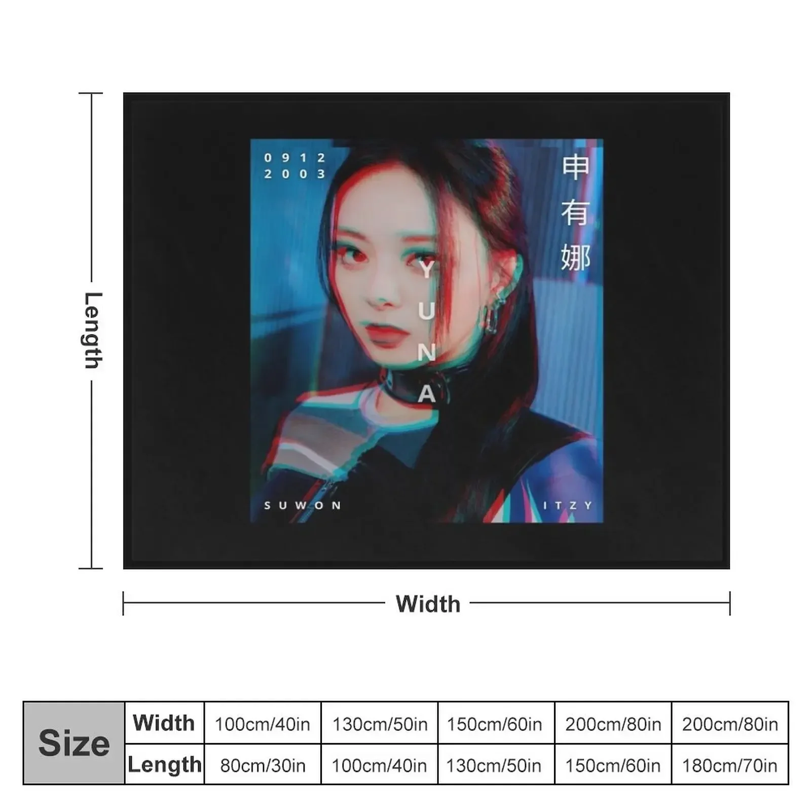 ITZY Yuna Voltage Era Throw Blanket Large Thins Hairys Nap Blankets