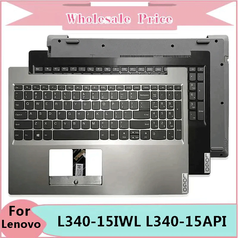 

New Case For Lenovo Ideapad L340-15 L340-15IWL L340-15API US Keyboard With Palmrest Upper Cover No Touchpad Bottom Base Case