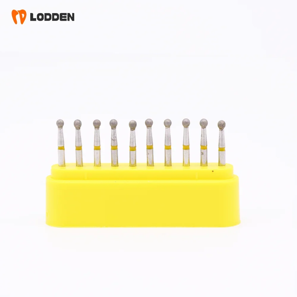 Lodden Diamond Burs Drills Ball Round/Ball with long Neck/Collor Grinding Tools for FG 1.6MM High Speed Handpiece Dentist Tools