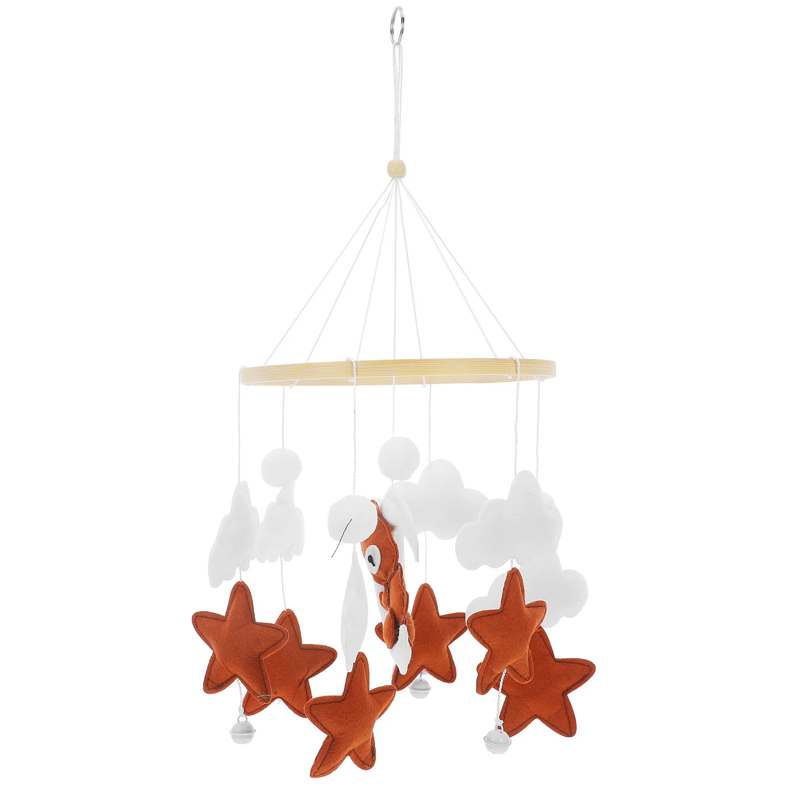 Baby Crib Mobile Bear Cartoon Cloud Star Charm Lightweight Hanging Decoration Calming Wind Chime for Nursery Room Bedside