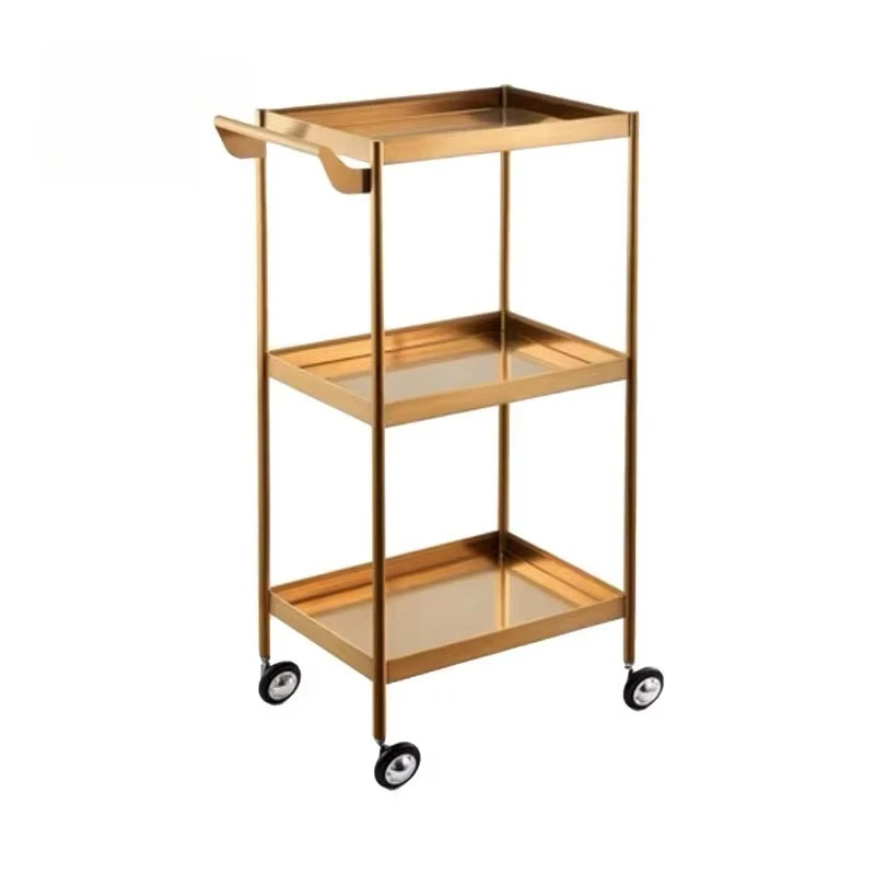 

New Design Modern Barbershop White 3 Tier Beauty Salon Hairdressing Spa Trolley Cart With Wheels and Drawer