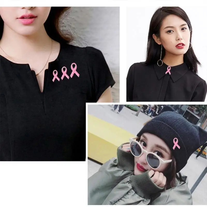 Pink Ribbon Breast Cancer Awareness Brooch - usage example