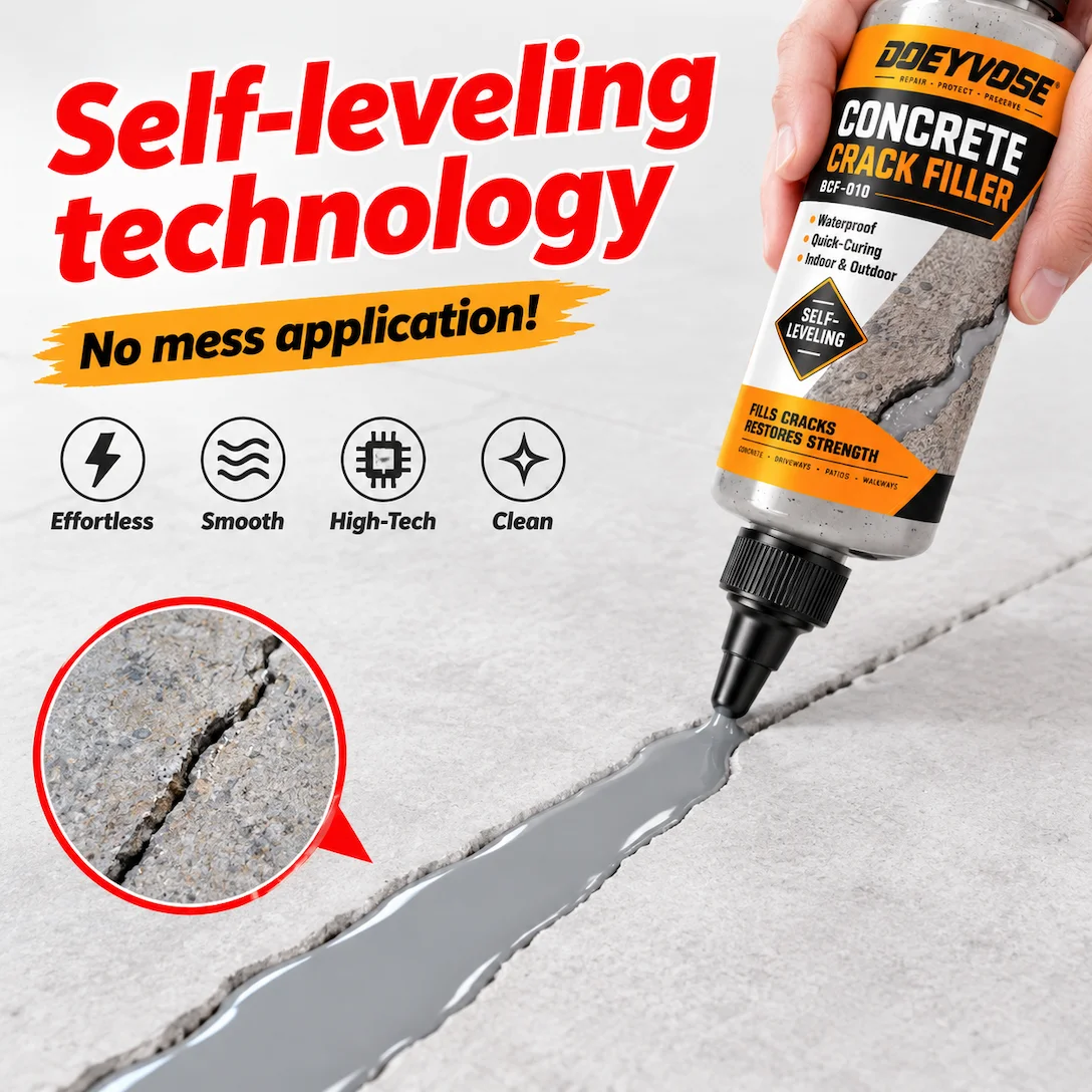 105g Concrete Crack Filler Sealant Self-leveling Repair Paste for Indoor Outdoor Concrete Surfaces