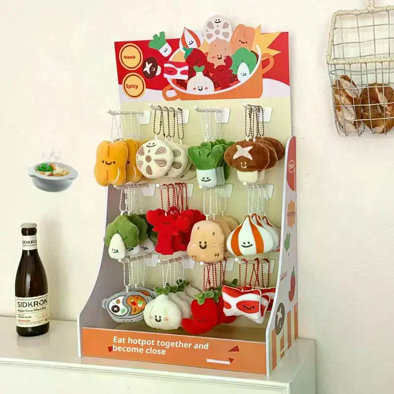 Leuke Cartoon Creatieve Hotpot Voedsel Pluche Sleutelhanger Pop Hanger Kawaii Rugzak Hangende Ornament Decoratie Accessoires Geschenken