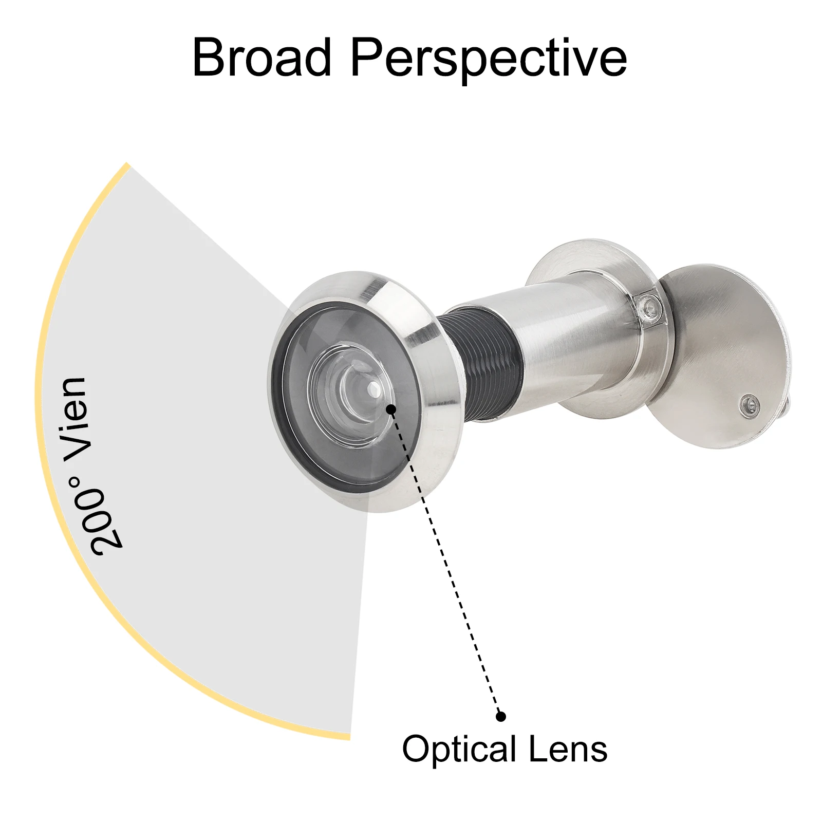 16Mm Deur Kijkgaatje Voor 40-65Mm Deuren Dikte Met Roterende Privacy Cover, Geborsteld Nikkel Veiligheid Peek Gaten