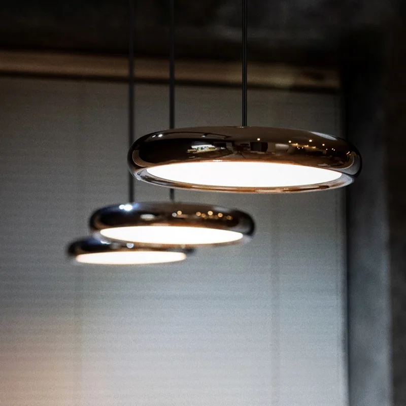 Scandinavian Designer Glass Pendant Lights Ultra-thinThree-Headed LED Suspension Lamp Restaurant Creative Dining Hall Foyer Bar