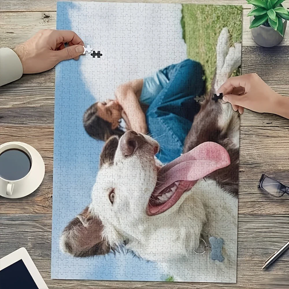 35/300/500/1044 Stück Personalisiertes Foto-Puzzle Haustier-Fotos Puzzle-Box als Erinnerungsgeschenk