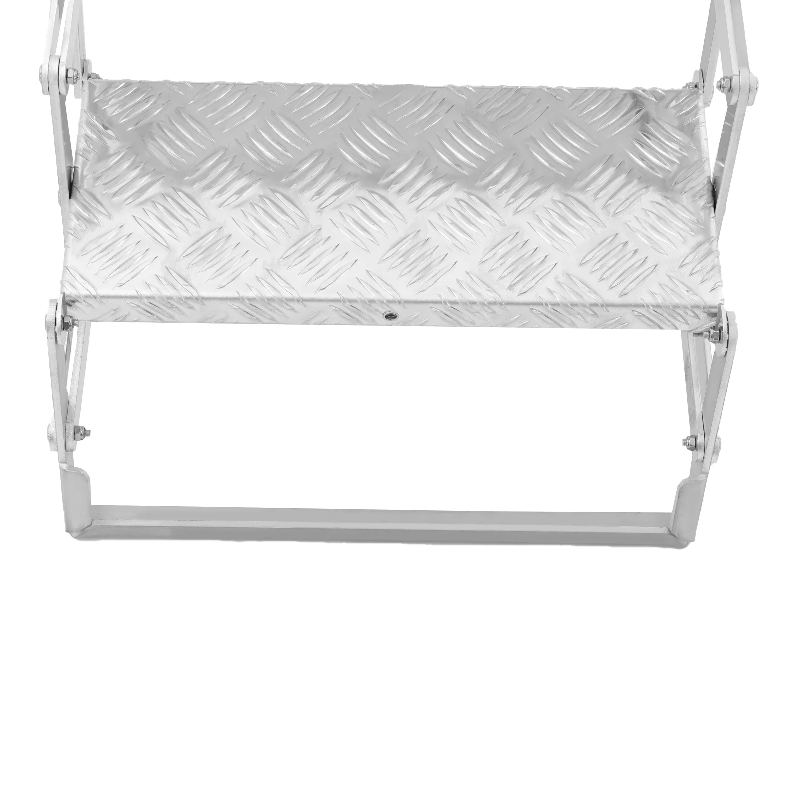110kg 4-Step Scissor Foldable Step Ladder, Aluminum RV Entry Step With Anti-Slip Treads, for Camper Trailer Truck