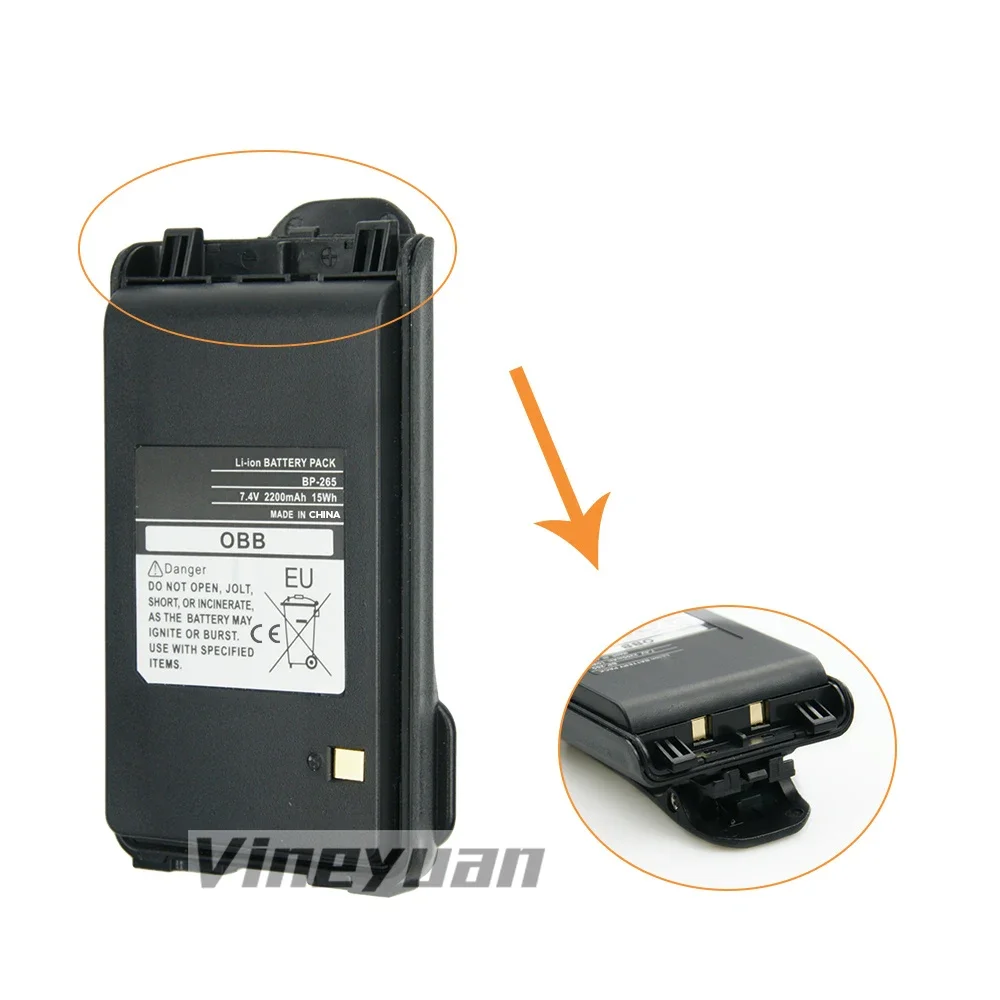 2200mAh BP-265 Li-ion Battery for ICOM IC-F3001 IC-F4001 IC-T70A IC-T70E IC-V80 IC-V86 Replacement Battery Two Way Radio
