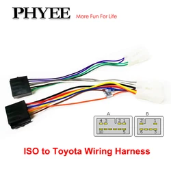 Car Radio Wiring Harness Adapter ISO Plug 12V 16 Pin Connector Cable for Toyota Corolla Camry Prius RAV4 Land Cruiser Hilux