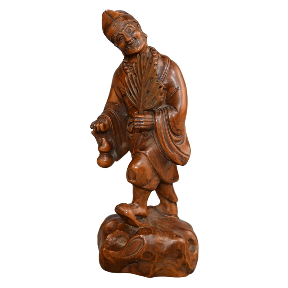 Statue de bouddha Vintage en buis, Sculpture en bois sculpté, avantage, joie, liberté, générosité, compassion, harmonie, bénédiction
