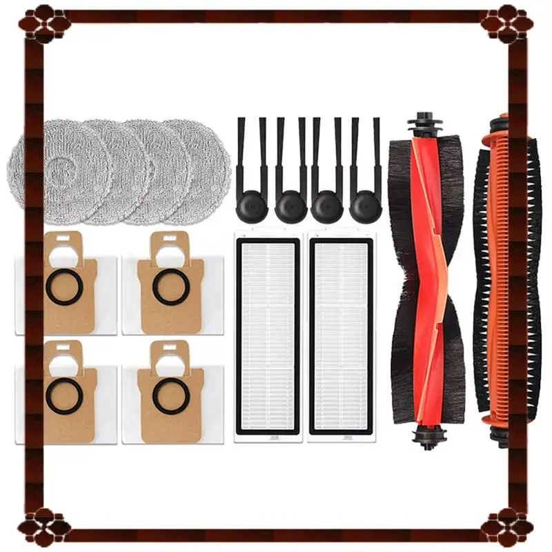 24-часовая доставка для Xiaomi Mijia M40S/OV31CN, аксессуары для пылесоса, 16 шт., основной ролик, боковая щетка, фильтр Hepa, подушечки для швабры D