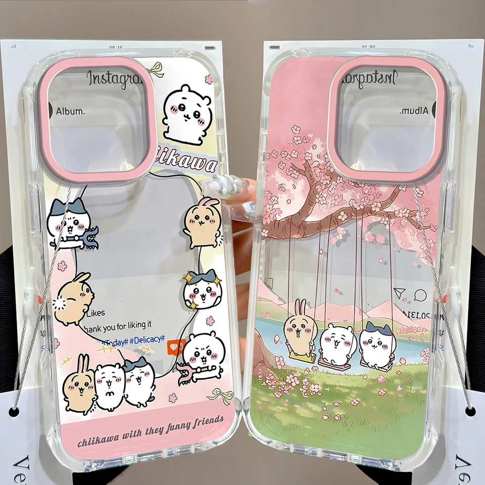 Funda de cómic japonés linda para iPhone 17 16 16e 15 14 13 12 11 Mini Pro Max X XR XSMax 7 8 Air Plus, estilo C-Chiikawazs