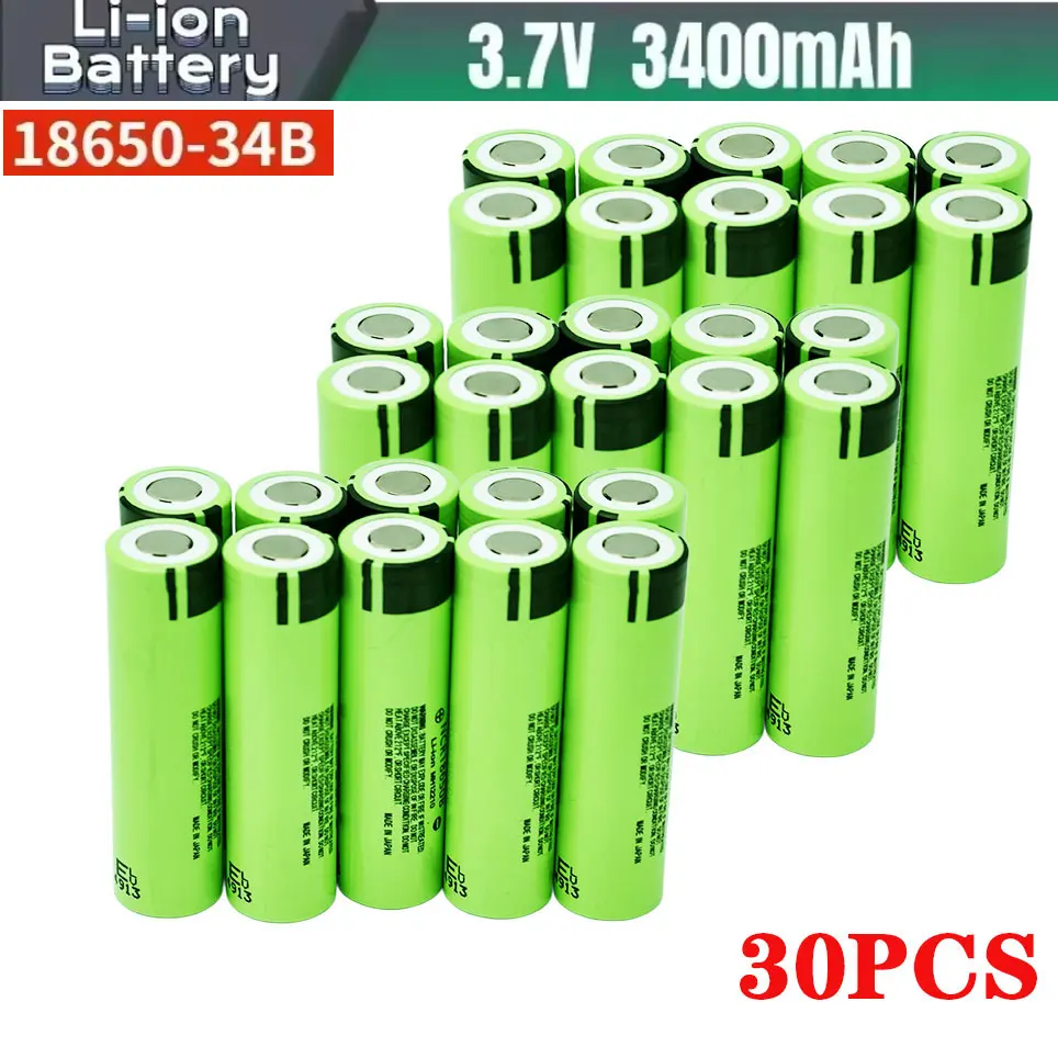 NCR18650B 3,7 V 3400 mAh 18650 100% nieuwe en originele oplaadbare batterij met puntige kop voor zaklamp, draagbare ventilator en scheerapparaat