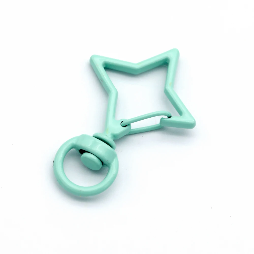 5pcs 38x26mm Colorful Star Rhombus Shape Keychain Spring Clasps For Making Key Ring Hooks Handcraft DIY Jewelry Accessories