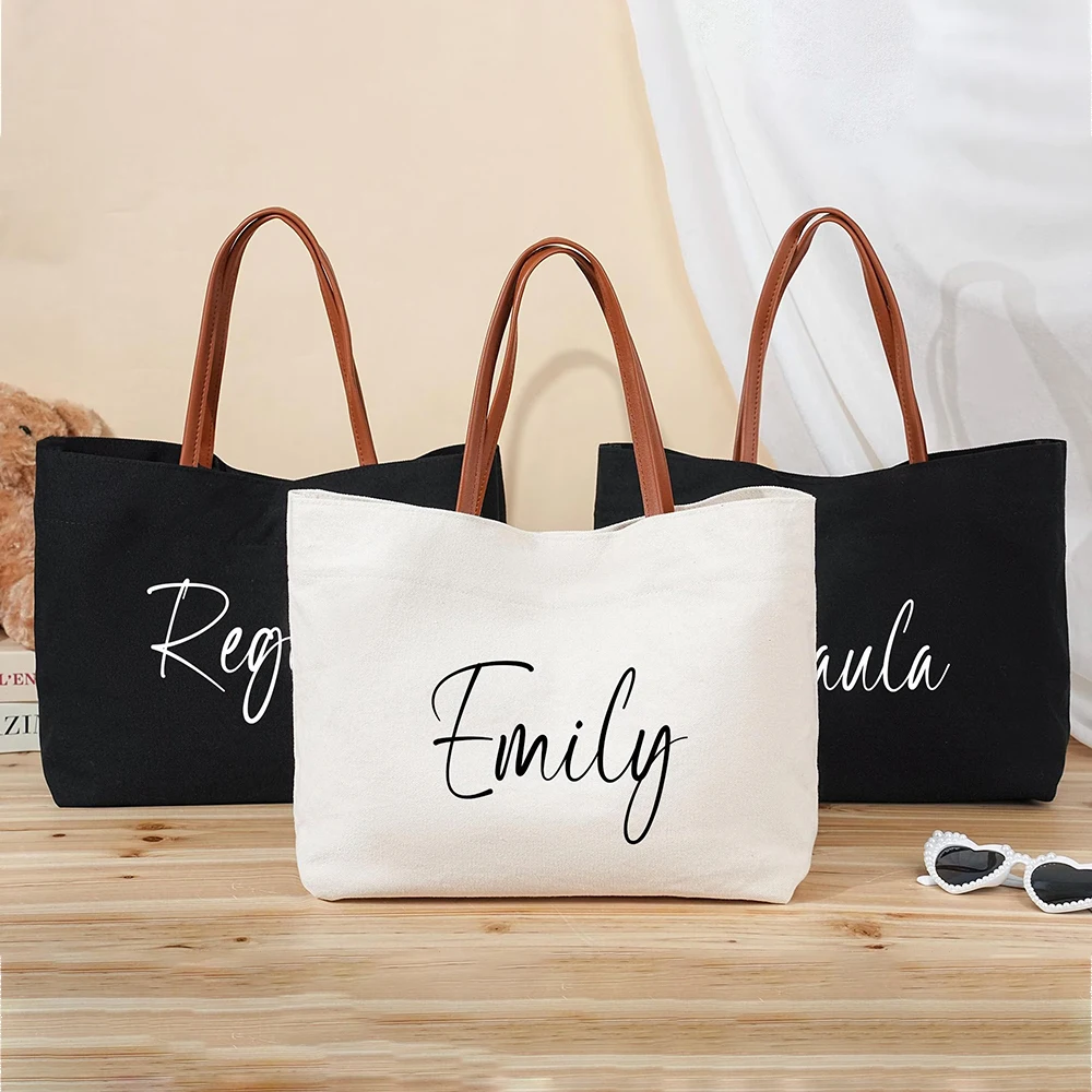 

Personalized Bridesmaid Tote Bag Bridesamaid Gift Bag With Name Beach Tote bag with Name Wedding Bag Bridal Party Gift Bride Bag