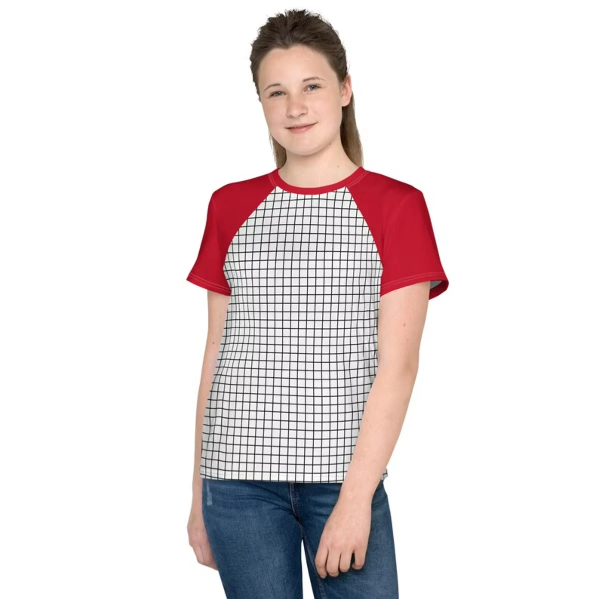 Max Mayfield striped role-playing costume set, casual short sleeved top, TV character inspiration, sports T-shirt